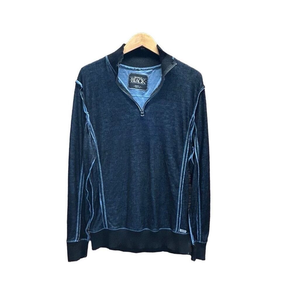 Buckle Men's Dark Blue Half-Zip Sweater